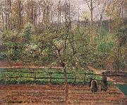 Camille Pissarro Springtime,grey weather,Eragny USA oil painting artist